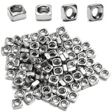 120pcs M4-0.7 Square Nuts,M4 Square Nut,304 Stainless Steel,Metric,M4 x 0.7mm Tiny Nuts Coarse Thread Fasteners for Home Repairs