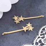 Yalice Star Hair Barrette Simple Bobby Pins Hair Clips Metal Hair Accessories for Women 2Pcs (Gold)