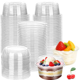 Ysglory 50 Pack 12 oz Plastic Dessert Cups Clear Acai Bowls with Lids Disposable Fruit Parfait Cups Containers With Spoon for Cu