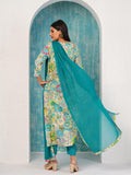Gosriki Women'S Cotton Blend Printed Straight Kurta With Pant & Dupatta (Ruth Rama-Nw-Gs_Xl_Multi_X-Large),Rama Blue,,B0D4J7FG3Z
