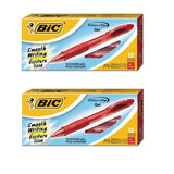 BIC Gel-ocity Retractable Gel Pen, Medium Point (0.7 mm), Red, 24-Count