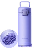 Insulated water bottle with Non-Slip Shoe Sole Bottom, 19.6 Ounce for Hot and Cold Drinks, Leakproof Travel Thermos for Iced Cof