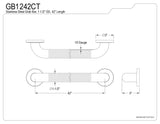 Kingston Brass Gb1242Ct Designer Trimscape Concealed Flange Textured Ada 42-Inch Grab Bar With 1.5-Inch Outer Diameter, Stainles