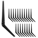20 Pack 12 Inch Heavy Duty Black Iron Metal Floating Shelves Bracket, L Corner Brace Support, J Metal Joint Angle for Shelf