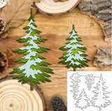 Christmas Pine Trees Metal Die Cuts, Xmas Winter Layers Pine Tree Frame Cutting Dies Cut Stencils for DIY Photo Decorative Embos