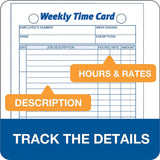 Tops Weekly Time Cards, Index Bristol Stock, 4.25 X 6.75 Inches, 100-Count, White, (3016)