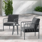 3 Pieces Patio Furniture Set, Armchairs with Coffee Table, Outdoor Furniture Set with Cushion, Modern Outdoor Conversation Deep 