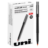 Uniball Roller Grip 12 Pack in Red, 0.5mm Micro Rollerball Pens, Try Gel Pens, Colored Pens, Office Supplies, Colorful Pens, Blu