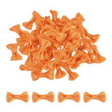 MECCANIXITY 100pcs Orange Bow Ties 1.2 x 0.6 Mini Bowknot for Crafting Little Satin Bows Bulk for DIY Sewing Scrapbooking Weddin