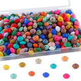 Lovyomi 280pcs 12mm Silicone Lentil Beads for Keychain Making Mix Color Spacer Beads for Pens and Bracelet Crafts(Multicolor)