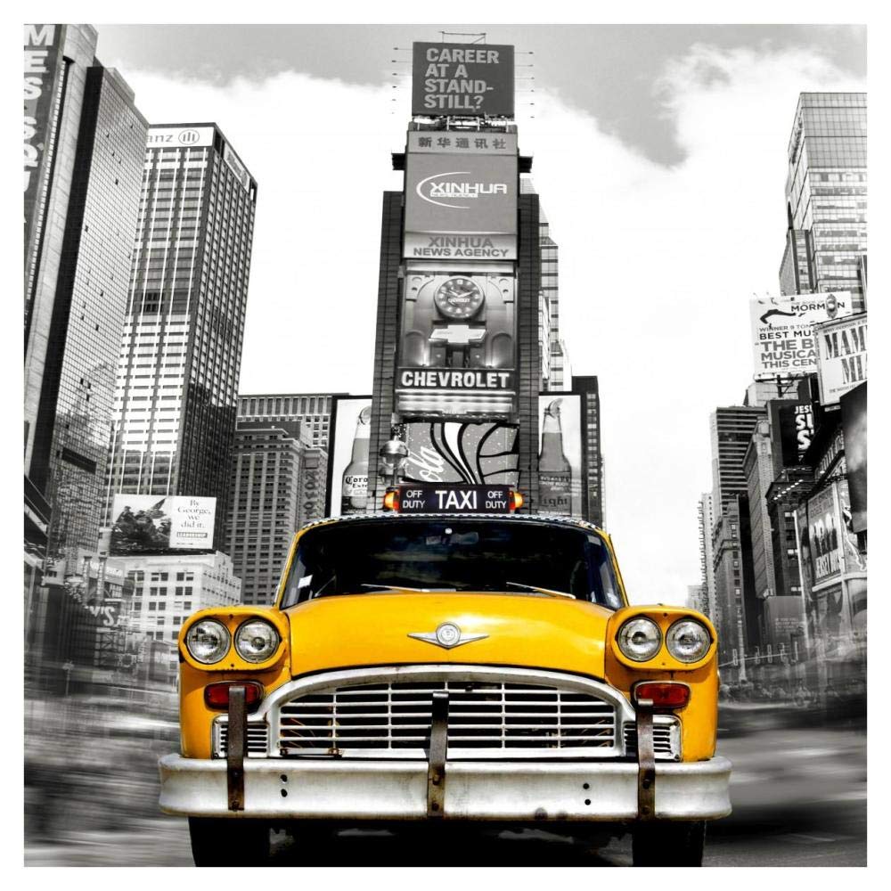 Vintage Taxi In Times Square, Nyc (Detail)-Paper Art-38,,X38,,