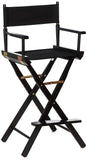 Casual Home Director's Chair ,Black Frame/Black Canvas,30 - Bar Height