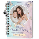 Jhingalala Diaries Mothers Day Theme Customised Photo And Name Printed Wiro Diary | Personalise A5 Spiral Notebook Gifts For M