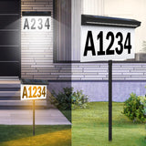 T-SUN Solar House Number Sign for Outside Light Up Solar Address Sign with Stake, Led Illuminated Home Number, Cold/Warm White W