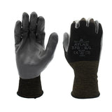 SHOWA Atlas 370 Nitrile Palm Coated General Purpose Work Gloves with Nylon Liner, Black, Medium, (1 Pair)