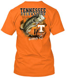 NCAA - Bass Fishing T Shirt - Multiple Universities Available - up to 2X and 3X - Officially Licensed Apparel (Tennessee Volunte