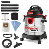 Shop-Vac 5 Gallon 4.5 Peak HP Wet/Dry Vacuum, Stainless Steel Tank, Portable Shop Vacuum with Attachments for Jobsite, Garage & 