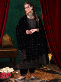 Libas Women'S Velvet Kurta Set (36965_Black Black M