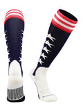 MadSportsStuff USA Flag Baseball Stirrup Socks (Navy/Red/White, Small)