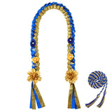Serencatcher Graduation Leis 2026 Navy Graduation Ribbon Lei Gold Honor Cord Congrats Grad Leis Handmade Graduation Braided Neck