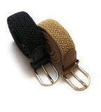 Generic Women Stratchable Elastic Braided Cotton Belts Combo Black And Beige