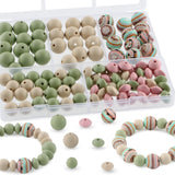 Kovict 100PCS Silicone Beads Bulk, Matcha Navajo Print Silicone Beads 15mm and 12mm for Keychains and Bracelets Making
