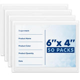 Mifflin-USA - Index Card Holder - 4x6  , 50 Pack - Clear Self-Adhesive Pockets - Label Holders for Organizing Storage Bins & Co