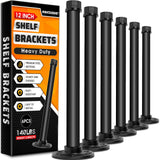 6 Pack Shelf Brackets 12 Inch, Floating Shelf Bracket Heavy Duty Decorative Industrial Pipe Shelving Hardware