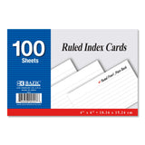 BAZIC Ruled Index Cards 4 X 6 100 Count, White Color Flashcards, Ruled Lined Card for Learning Memory Reminder (100/Pack), 1-Pac