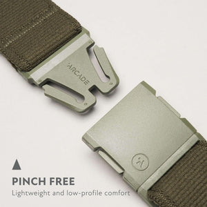 Arcade Belts A2 Atlas Unisex Adventure Belt: Heavy Duty Stretch, Metal Free Buckle, Ivy Green