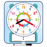 ANCOMEDO Large 12 Magnetic Writable Dry Erase Teaching Clock with Pen,Teaching Demonstration Clock for Kids Learning Time with 