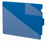 Smead End Tab Poly Out Guide, TwoPocket Style, Center Position Tab, Extra Wide Letter Size, Blue, 50 per Box (61961)