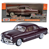 1949 Ford Coupe, Burgundy Motormax Premium American 73213 1/24 Scale Diecast Model Car,unisexchildren