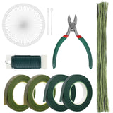 DSUWAZU Floral Tape and Wire Arrangement Tools Kit, Green Tape, Boutonniere Pin for Bouquet Stem Wrap, Florist and Wreath Making