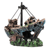 Raeasily Fish Tank Decoration - Aquarium Accessories,Shipwreck Decor,Resin Material Sunken Ship Decorations for Fish Favors, Mul