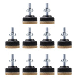 FarBoat 10pcs Felt Base Plastic Furniture Feet with M8x32mm Bolt Screw-on Chair Table Legs (Diameter 1.6-Inch)