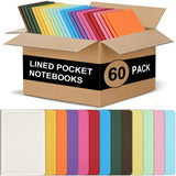 ZCZN 60 Pack Mini Pocket Notebooks Bulk, 3.5 X 5.5 Inches Mini Journals, 30 Sheets/60 Pages, Colorful Cover Notepads for Writing