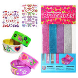 Patpat Sparkle Bracelet Making Kit, 4 Reversible Bracelets With Easy Closure DesignYourOwn Bracelets With 100+ Sparkle Gem & G