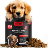 OKKBI Hemp Calming Chews for Dogs - 150 pcs - for Stress, Travel, Check-ups, Barking, or Grooming - Anxiety Relief with Melatoni