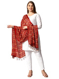 Weavers Villa Women'S Cotton Printed Dupatta Chunni (Maroon), 2.25 Mtrs