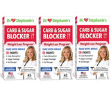 Pharmaganics Dr. Stephanie's Mealtime Carb & Sugar Blocker - Reduce Digested Carbs, Sugars, & Calories, Stimulant-Free (3 Pack)