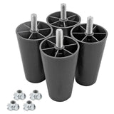 Seimneire 4Pcs 4 Inch Sofa Legs, Tapered Furniture Legs Plastic Couch Feet with M10 Hanger Bolts for Sofa Dresser Cabinet Chair 