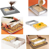 10 Reach 20 Inch Rectangular Stainless Steel Adjustable Flexible Scalable Mousse Cake Mould Cake Tiramisu Bread Pastry Baking Mo