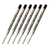 Schmidt P900 Parker Style Ballpoint Pen Refill, Fine Point, Black Ink, Pack of 6 (90017)