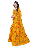Satrani Womens Floral Printed Georgette Saree With Blouse Piece (1955St349_Yellow)