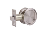 Weslock 00627XNXN Round Passage Pocket Door Lock with Adjustable Backset and Full Lip Strike Satin Nickel Finish
