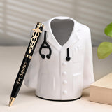 Personalized Doctor Pen Stand & Pen Engraved with Your Name Permanently. For Doctors, Surgeons, Medico, Dr. & Medical Students.