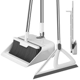 ACELLTECH 3 Pieces 52'' Broom with Dustpan Combo Set and Silicone Air Broom Kit, Extra Long Handle Broom and Dustpan Sets with 