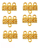 20 Pcs Poohit Collections Jewellery Connectors 3Kadi Antique Gold Finish(3 Layer EyeGolden Floral Patti) |Necklace Connector| D