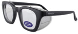 TITUS G12 Retro Style Safety Glasses Soft Folding Stainless Steel Mesh OR Color Matched Side Shield (Black Frame/Clear Lens, Wit